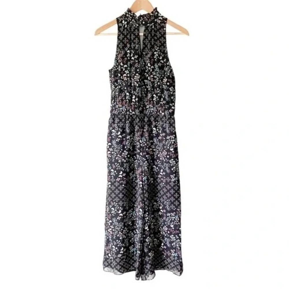 Ted Baker Marcela Hazel Halter‎ Wide Leg Jumpsuit Size 4 Black Floral New